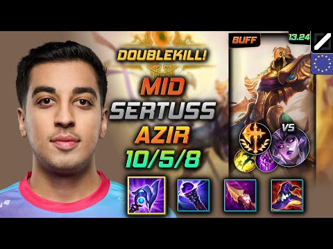 Azir Mid Build Sertuss Luden's Tempest Conqueror - LOL EUW Challenger Patch 13.24