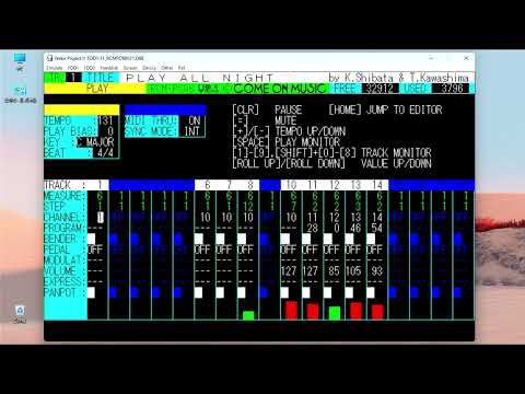 【MIDI】2 カモンミュージック RCM-PC98 + Roland CM-64 ミュージックデモ 2 タイトル：PLAY ALL NIGHT