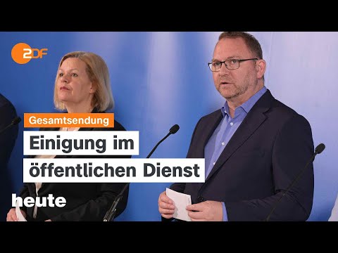 heute 19:00 Uhr vom 06.04.2025 Einigung im Tarifstreit, Proteste für Le Pen, Gedenken KZ Buchenwald