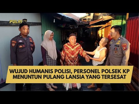 WUJUD HUMANIS POLISI, PERSONEL POLSEK KP MENUNTUN PULANG LANSIA YANG TERSESAT