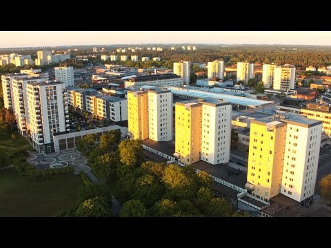 1563. Vällingby Drone Stock Footage Video
