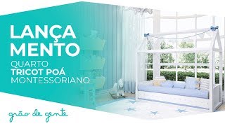 Quarto de Bebê Montessoriano Tricot Poá Azul - Grão de Gente