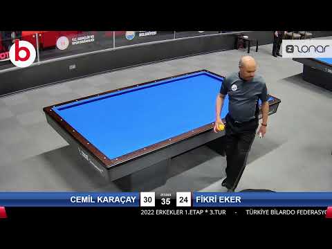 CEMİL KARAÇAY & FİKRİ EKER Bilardo Maçı - 2022 ERKEKLER 1.ETAP-3.TUR