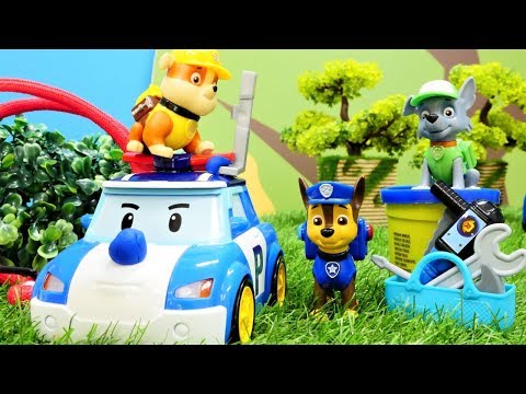 Paw Patrol Spielzeugvideo - Das GPS von Robocar Poli ist kaputt - Video für Kinder