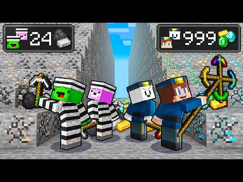 JJ and Mikey: POLICE vs CRIMINAL Mine Team Battle in Minecraft - Maizen
