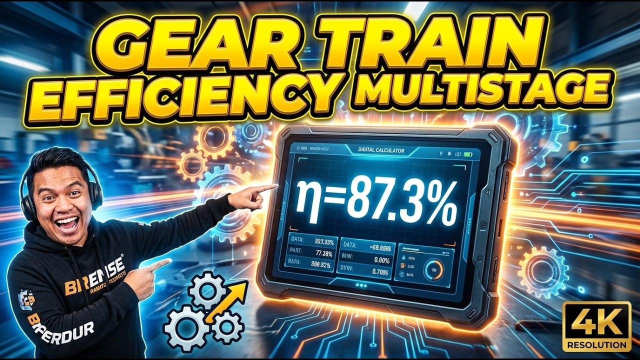 Gear Train Efficiency Multistage Interactive Calculator