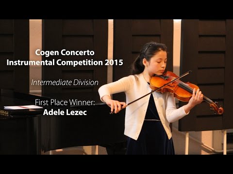 Adele Lezec | Cogen Concerto Instrumental Competition 2015 - Intermediate Division