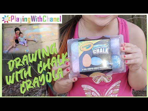 KIDS PLAYTIME with a Colorful Chalk drawing - PLAY FOR KIDS OUTSIDE WITH CHALK