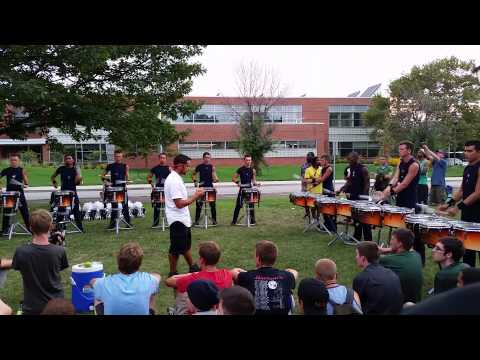 2014 Bluecoats Drumline- Finals Lot- Warmup
