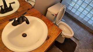 Gurgling Toilet Slow Draining Sink & Shower Sewer Smell / Clogged Plumbing Vent Stack Easy Fix DIY