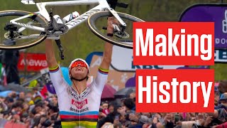 La tripletta di Mathieu van der Poel al Ronde van Vlaanderen 2024