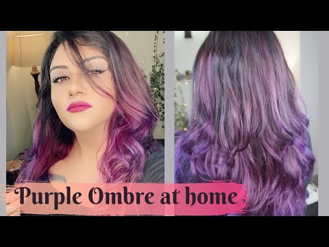 DIY Purple Ombre Hair at home | Streax highlighter...
