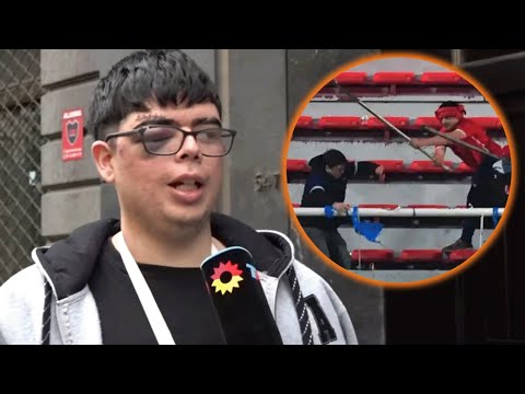 Diego, a U de Chile fan, ended up with a fractured bone and stabbed on the Independiente pitch.