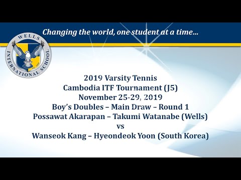 2019-11-25  - Tennis - Cambodia ITF J5  - Boy's Doubles - Round 1 - Akarapan/Watanabe vs Kang/Yoon