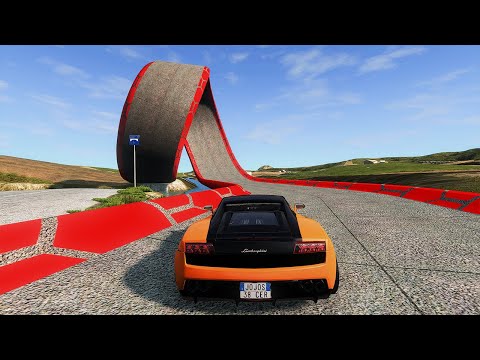 Cars vs Impossible Loop Bridge 😬 BeamNG Drive