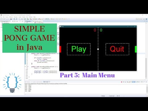 Coding A Main Menu For Pong In Java With Eclipse