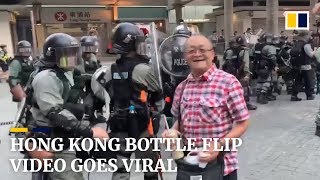 Hong Kong bottle flip video goes viral