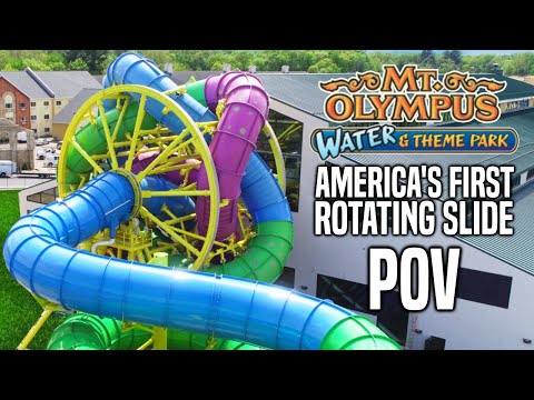 America's FIRST Rotating Slide - Medusa's Slidewheel POV | Mt. Olympus Wisconsin Dells