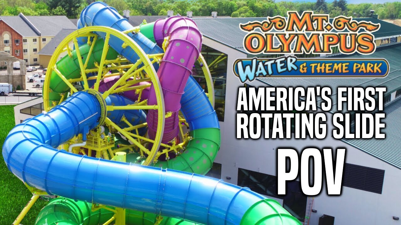 America's FIRST Rotating Slide - Medusa's Slidewheel POV | Mt. Olympus Wisconsin Dells