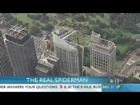 Interview and footage of French Spiderman Alain Robert   as seen on Sunrise