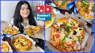 TRYING ALL DOMINOS PIZZA CRUSTS | DOMINOS CHEESE BURST FARMHOUSE PIZZA | PAN PIZZA & MORE