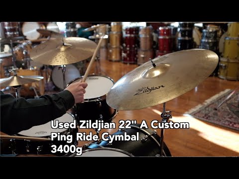 Used Zildjian 22" A Custom Ping Ride Cymbal 3400g