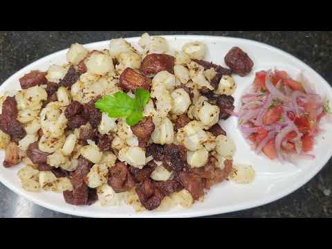Cómo hacer Mote con Chicharrón Ecuatoriano | Receta fácil y bien doraditos