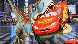 Mcqueen transform into dinosaur😱|mcqueen revenge on black car|#mcqueen #video 