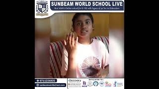 testimonial of sunbeam world school student
