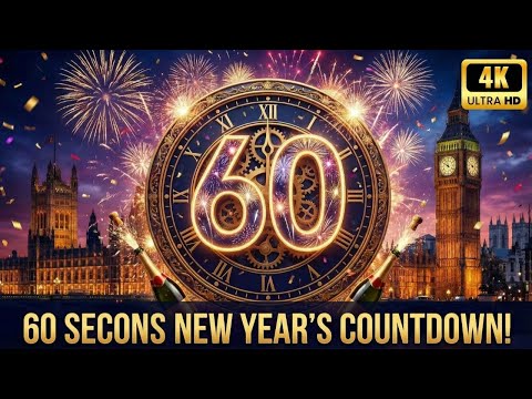 New Year Countdown 2026 🎆 60-Second Countdown Timer 🎉 Happy New Year 2026! 🍾