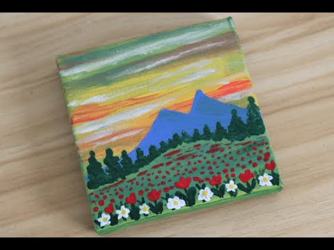 Çiçekli Vadi-Valley of Flowers/Akrilik Çizim#159-Acrylic Drawing#159