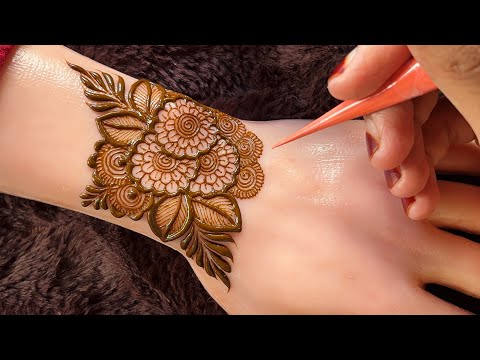 Very Beautiful Quick and Easy Prettiest Henna Design For Back Hand| Beautiful Mehndi Design Tutorial