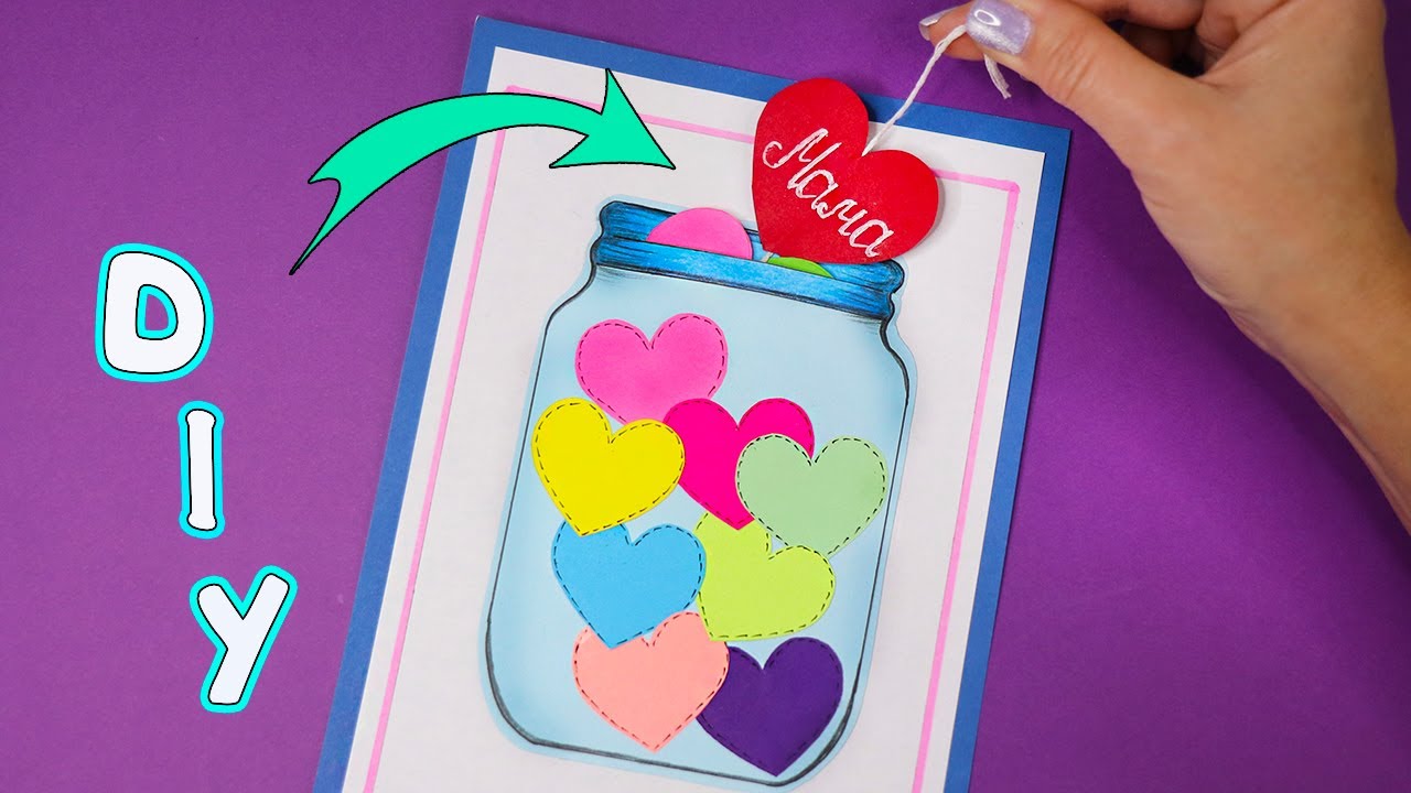 DIY Баночка с сердечками Подарок для мамы или подруги
