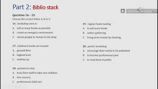 IELTS listening practice Part 2: Biblio stack (answer+ transcript)