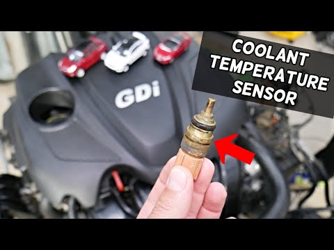 COOLANT TEMPERATURE SENSOR REPLACEMENT LOCATION HYUNDAI KIA 2.4 GDI ENGINE