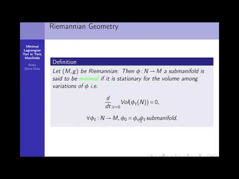 Rosa Sena-Dias - Minimal Lagrangian tori in toric manifolds