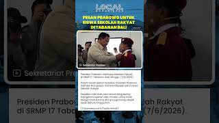 "Saya Sering Diejek", Presiden Prabowo Beri Motivasi untuk Siswa Sekolah Rakyat di Tabanan Bali