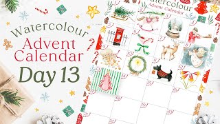Watercolour Advent Calendar Day 13 | Festive Painting