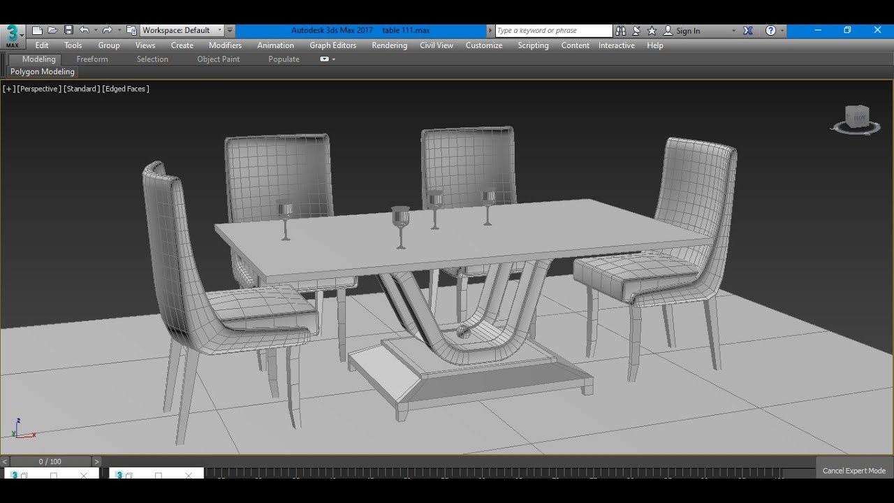 3DsMax Tutorials, Tutorial on Modeling a Stylish Dinning Table & Chair in 3dsmax
