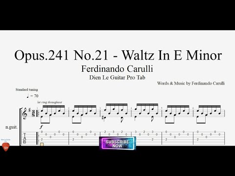 Opus.241 No.21 - Waltz In E Minor by Ferdinando Carulli with Guitar Tutorial TABs