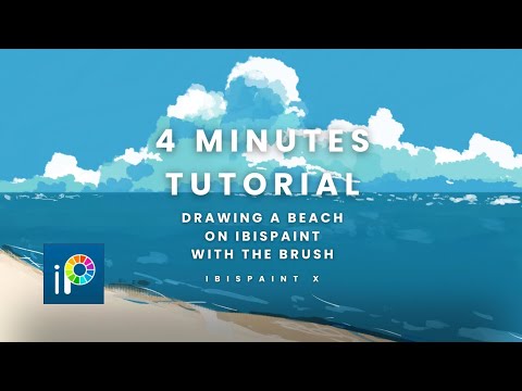 4 Minutes Tutorial [How to Draw Beach on Ibispaint x] 
