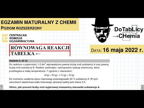 Równowaga, troche algebry. ZADANIE 5 CKE 2022 MAJ. #chemia #chemistry