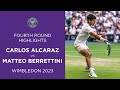 Carlos Alcaraz vs Matteo Berrettini: Fourth Round Highlights | Wimbledon 2023