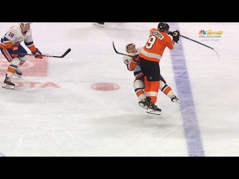 Provorov levels Barzal at the blue line