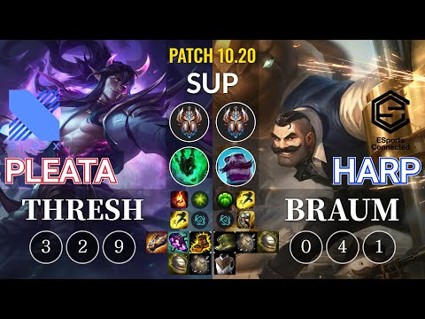 DRX Pleata Thresh vs ESC Harp Braum Sup - KR Patch 10.20