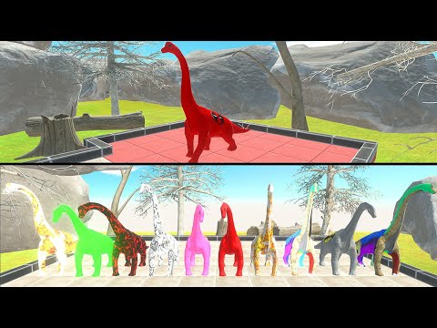 1vs10 Deadpool Brachiosaurus Death Fall - 🦖Animal Revolt Battle Simulator🦕
