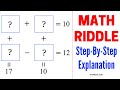 Can You Solve this Math Riddle: Fill in the Box Math Puzzle? | Step-by-Step Explanation