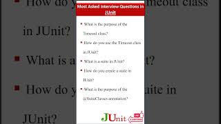 do you know these JUnit Interview Questions #Junit #java