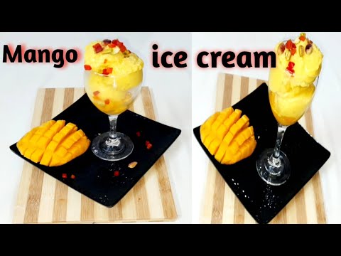 #MangoIceCream.Mango Ice Cream With 2 ingredients. Homemade Mango Ice Cream.No Eggs No Machine.