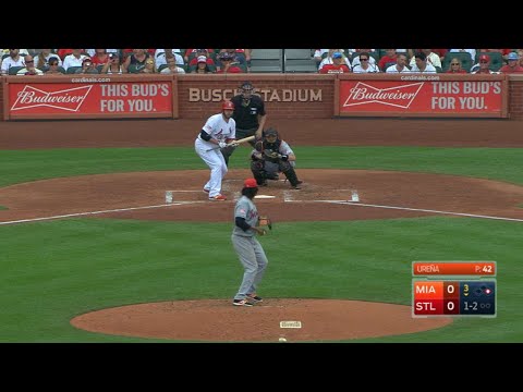 MIA@STL: Lynn bats left-handed for the first time
